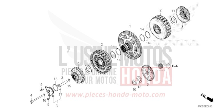 EMBRAYAGE (CRF1100D/D2/D4/DL/DL2/DL4) de Africa Twin DCT PEARL GLARE WHITE (NHB53H) de 2021